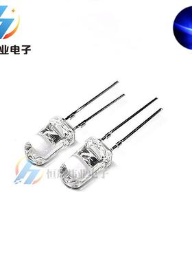 5mm单闪白发蓝 F5单闪蓝灯 高亮蓝光 透明聚光 自动闪烁 ed灯珠灯