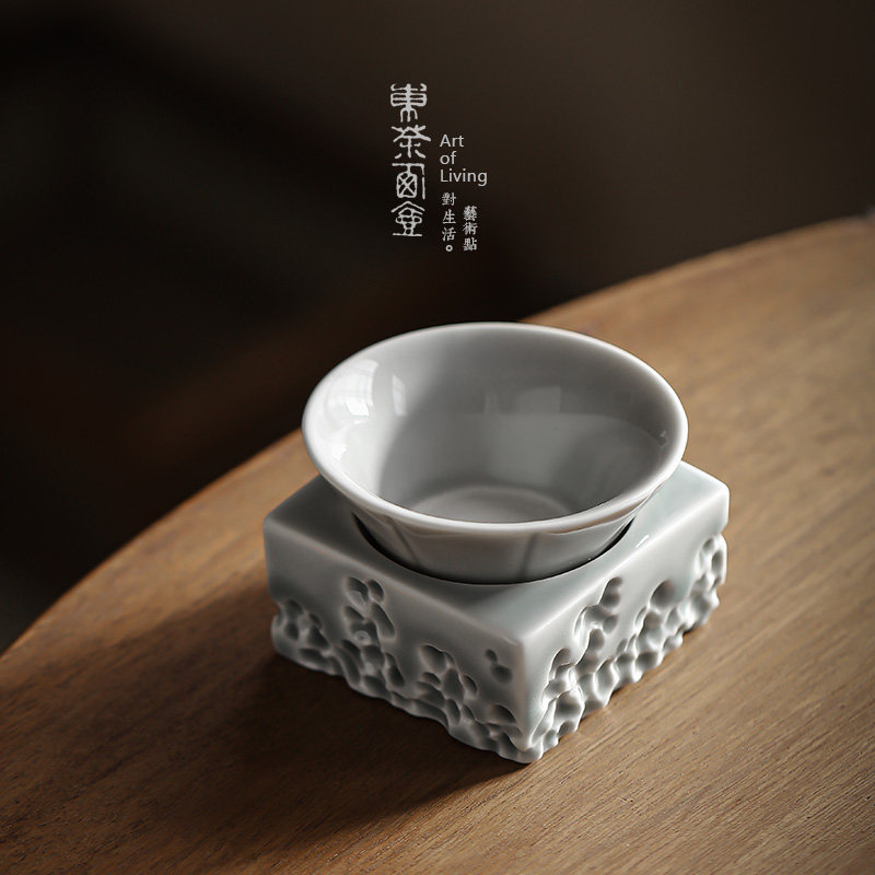 冰灰釉陶瓷茶漏架精密滤孔茶滤组功夫茶具配件不锈钢网茶渣过滤器