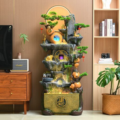 假山流水摆件循环水客厅鱼缸水景办公室流水生财招财大型落地喷泉