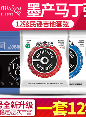 Martin马丁 MA500十二弦民谣吉他琴弦木吉他弦线镀膜12根套装D500