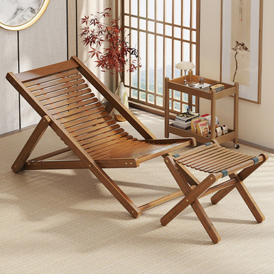 竹躺椅折叠午休结实耐用凉椅靠背椅子阳台家用舒适懒人可躺休闲椅