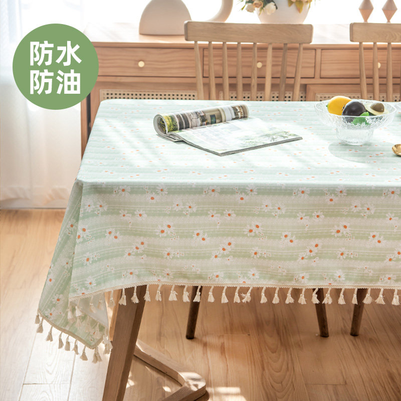 田园小碎花防水防油免洗桌布布艺日系茶几布书桌垫台布长方形盖布