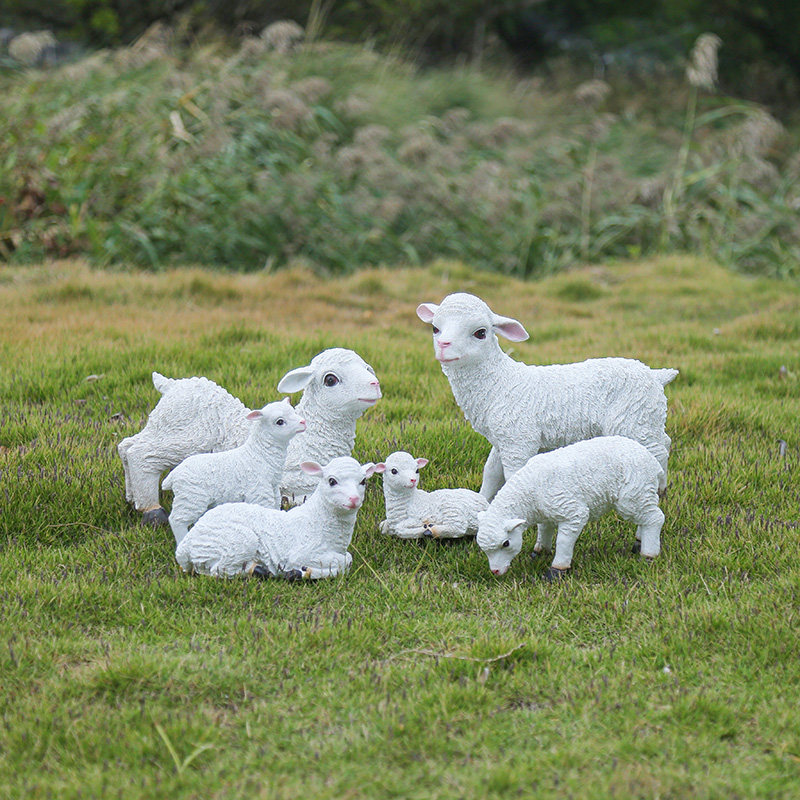 花园装饰公园摆件小绵羊可爱仿真动物庭院草坪售楼部小羊树脂摆件,家居饰品,户外/庭院摆件,淘宝优惠券,粉丝福利购,淘宝优惠卷