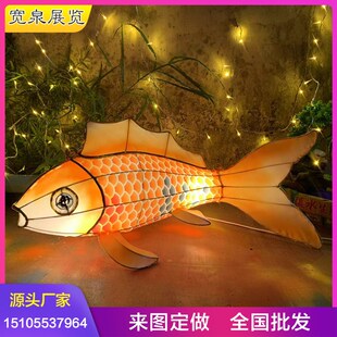 锦鲤鱼灯传统非遗鱼灯笼新年装扮花灯商场街道景区中式吊饰成品