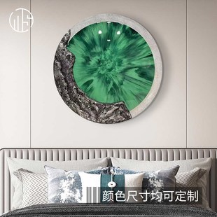 肌理手绘树脂滴胶圆形装置艺术玄关客厅浮雕立体工艺画餐厅装饰画