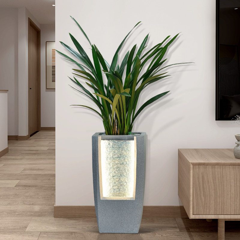 简约流水喷泉客厅电视柜旁落地摆件办公室花盆循环水景装饰乔迁礼