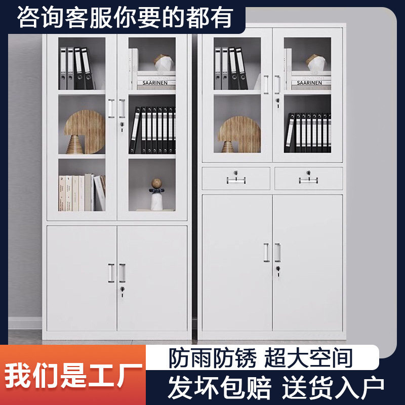 上海钢制办公室文件柜铁皮柜子档案柜资料柜财务凭证带锁储物书柜