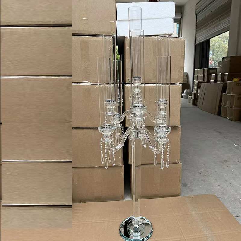 欧式九头欧式水晶烛台 婚庆气氛装饰品 创意浪漫蜡烛台客厅摆件