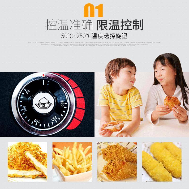 豹鼎台式电炸炉单缸双缸商用油炸炉电炸锅油炸机炸薯条炸鸡排炉