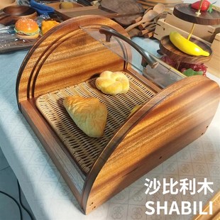 榉木台式 展示柜PC透明盖面包柜汉堡蛋挞甜点心展示柜自助餐展示台