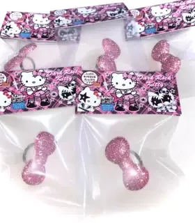 日韩Kitty粉色女士小众戒指