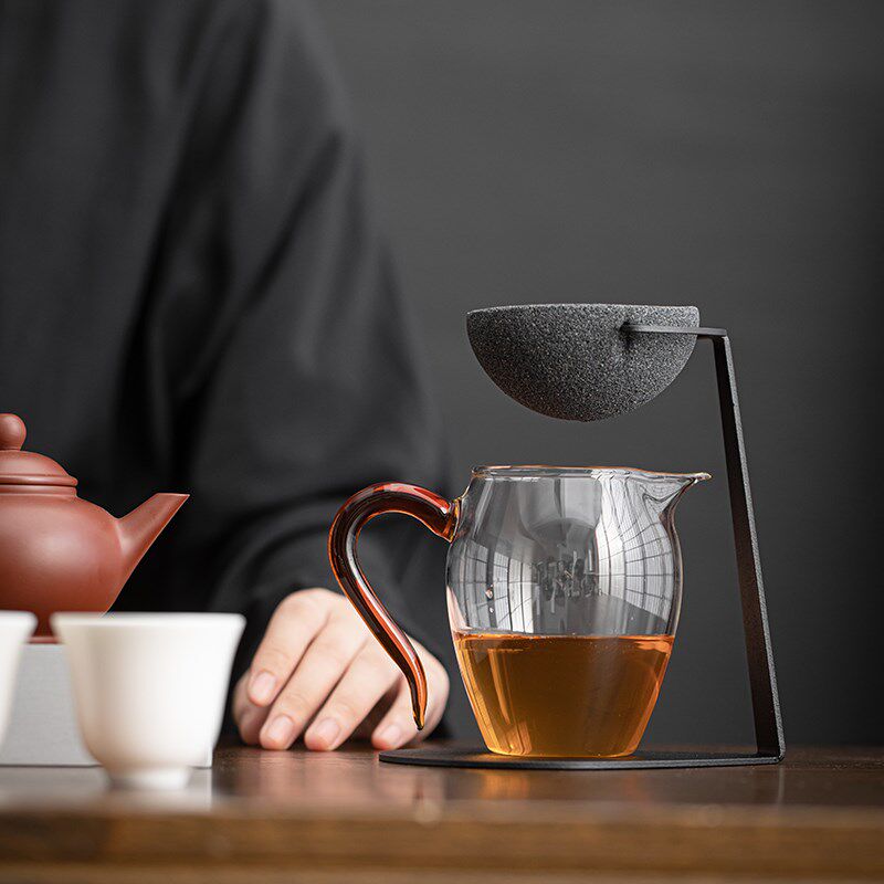 小院遇见创意无孔陶瓷铁架茶漏茶水分离茶叶过滤器公道杯茶滤茶隔