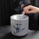 现代陶瓷烟灰缸客厅家用防飞灰杂物缸建水茶渣缸水孟茶道配件中式