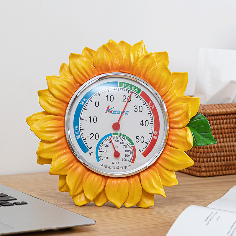 慧心巧聚向日葵温度计室内家用客厅装饰品墙饰壁挂茶几湿度计,家居饰品,壁饰,淘宝优惠券,粉丝福利购,淘宝优惠卷