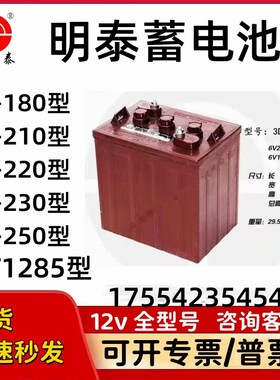 明泰蓄电池3D180 3D210 3D230 3D250 MT1285 6v8v12v观光车电瓶
