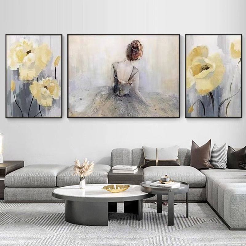 数字油画diy填充手工手绘欧式油彩画艺术芭蕾舞蹈客厅三联装饰画,家居饰品,DIY/数字油画,淘宝优惠券,粉丝福利购,淘宝优惠卷