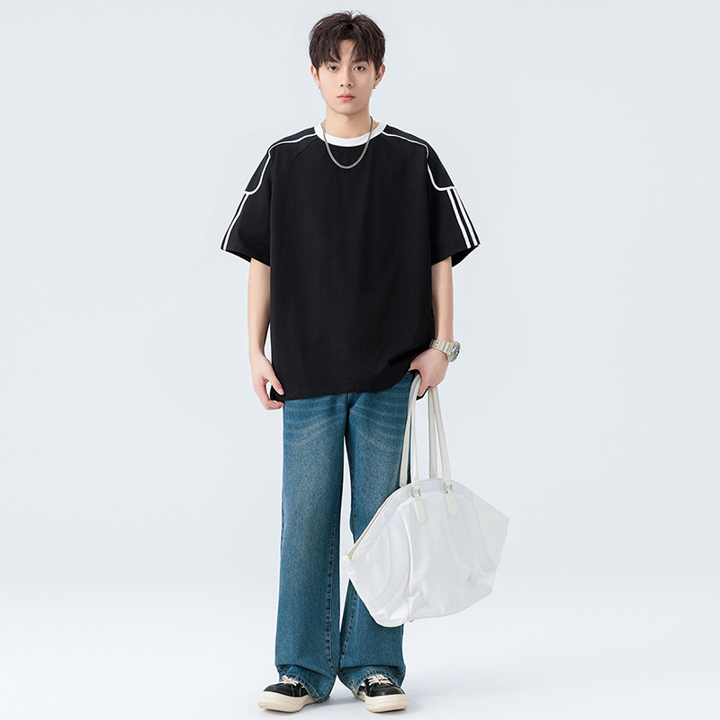 小众设计感短袖男女同款夏季休闲简约清新柔软情侣款短袖T恤