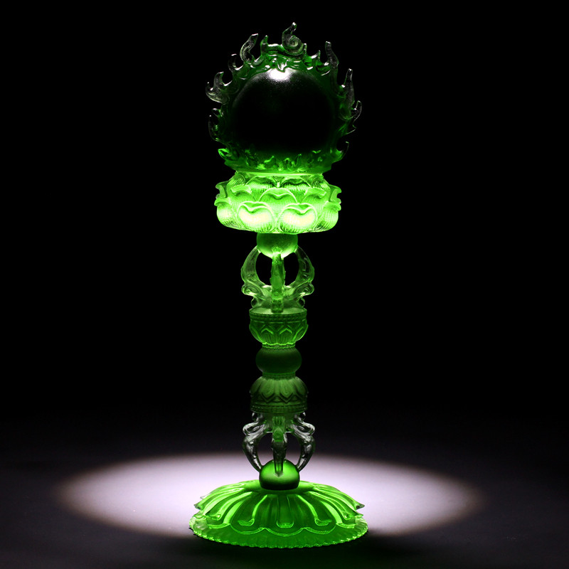 摩尼宝珠佛前琉璃摆件家用堂佛 佛室 莲花座内具工艺品摆放用品