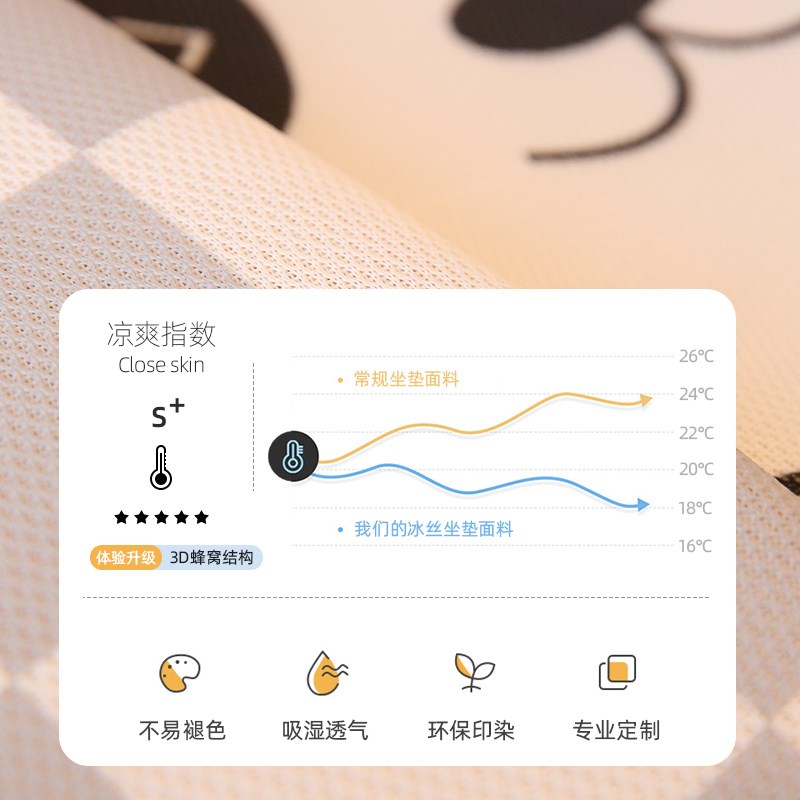 异猫夏季冰丝熊形沙发垫爱红时尚卡通可网家居沙发搭配座垫子