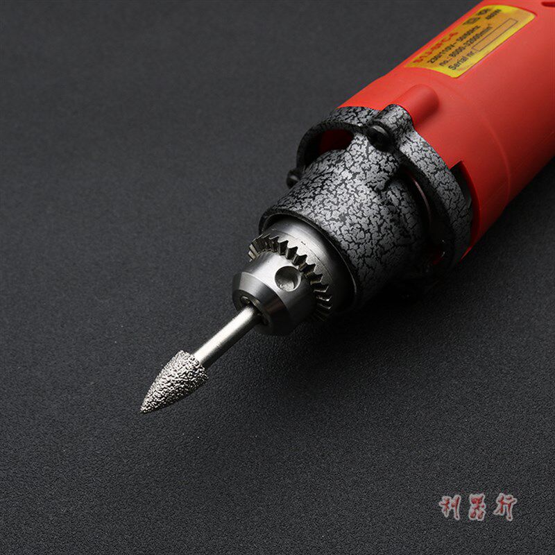 钎焊金刚石磨头20件套6mm杆玉石雕刻翡翠去皮合金打磨头金刚砂棒