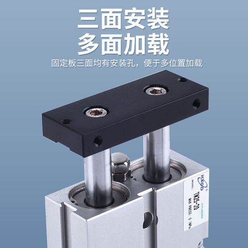 双轴双杆气缸TDA小型气动TN10/16/20-10*20X30X50X70X100X250-S