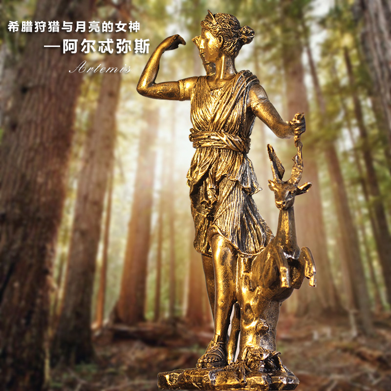 阿月忒弥斯尔亮摆神复古工艺品创意咖啡咖啡馆希腊神话女件