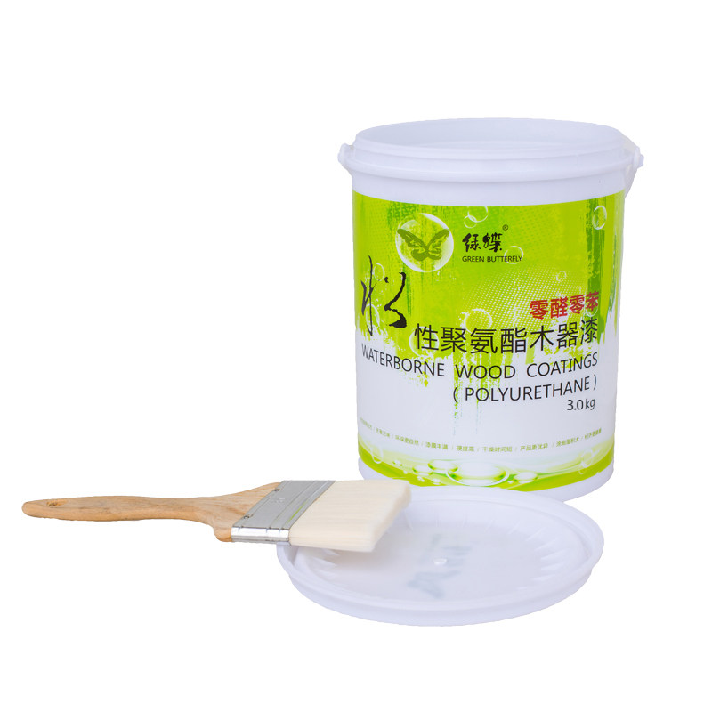 绿蝶水性聚氨漆木器清酯水性Pu漆环保涂料翻新家具桌椅柜床3kg