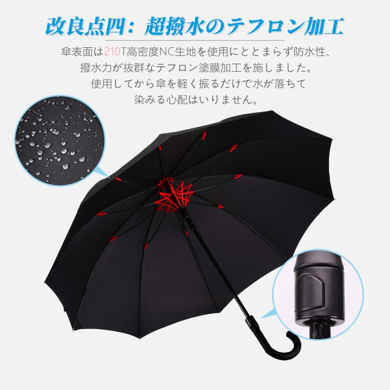 日系原单自动大雨伞黑色长伞超大伞面抗风加固男女通用双人长柄伞