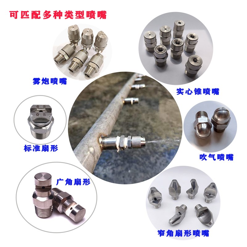 窄角振动筛高压冲洗侧喷清洗喷头喷淋喷嘴喷淋杆系统不锈钢工业用
