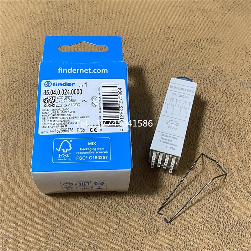 85.04.0.024.0000FINDER芬德时间继电器7A24VAC/DC4刀双掷14脚