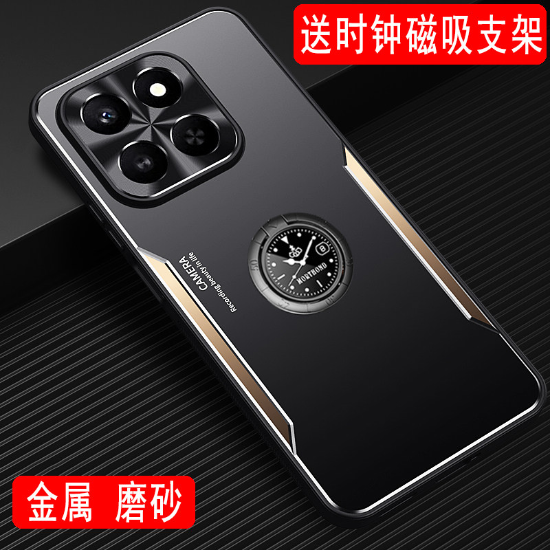 适用于荣耀play10T手机壳金属外壳保护套Honor play10t磨砂壳LOG-AN10带磁吸指环支架全包硅胶防摔创意男士款
