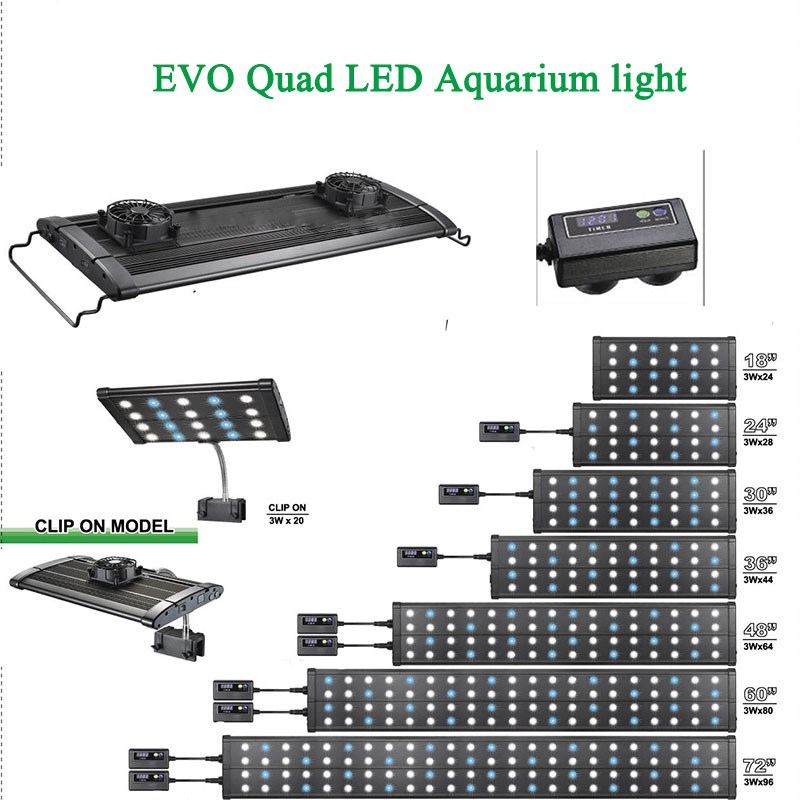 水草雨林金鱼海水珊瑚软体水族箱3W双排LED灯具鱼缸LED灯架