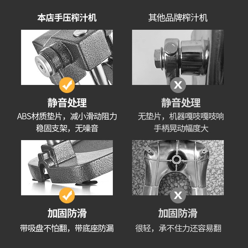 手动钢汁机家用商用不锈榨鲜榨压手手摇榨汁橙汁挤压快速出汁