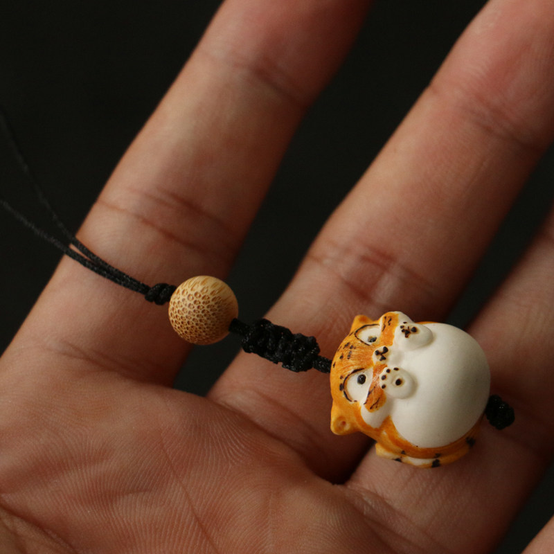纯手工精工雕刻鹿角小飞机手虎钥匙挂件把件把玩雕工刻艺品
