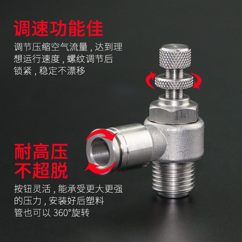 304不锈钢可调节流阀接头SL8-02耐高温高压SL6-01 SL10-03SL12-04