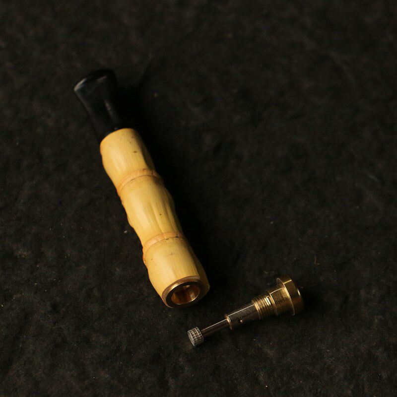 精品纯手工制作天然罗汉竹烟嘴香过滤器竹制咬嘴烟具把玩烟斗烟杆