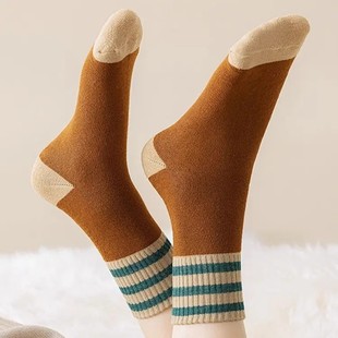 【下单立减50】毛圈袜秋冬中长筒加绒加厚毛巾袜子保暖睡眠袜JH