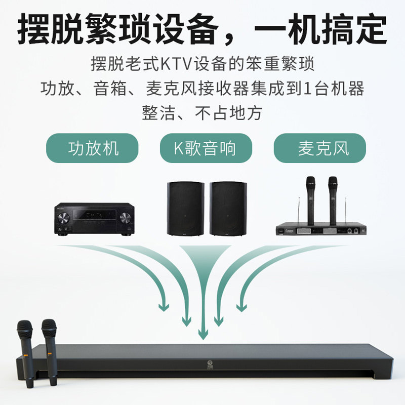 家庭kt全音响套装点歌机卡拉ok音歌一体机唱台家用k箱客厅v套