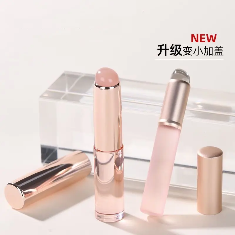 【下单立减50】圆头晕染渐变透明硅胶唇刷便携带盖唇刷QC