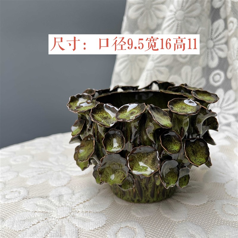 出口创意重工桌面真轻鲜花假花陶瓷艺术设计花盆花器花奢家居摆件