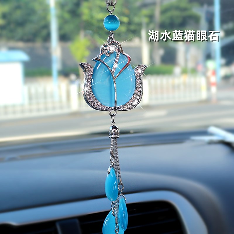 汽车挂件车内吊饰猫眼石车载后视镜男女士高档吊坠出入平安装饰用
