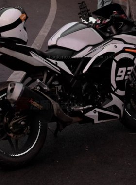 适用无极500R 300RR机车350AC轮胎轮毂反光膜525AC钢圈贴17寸