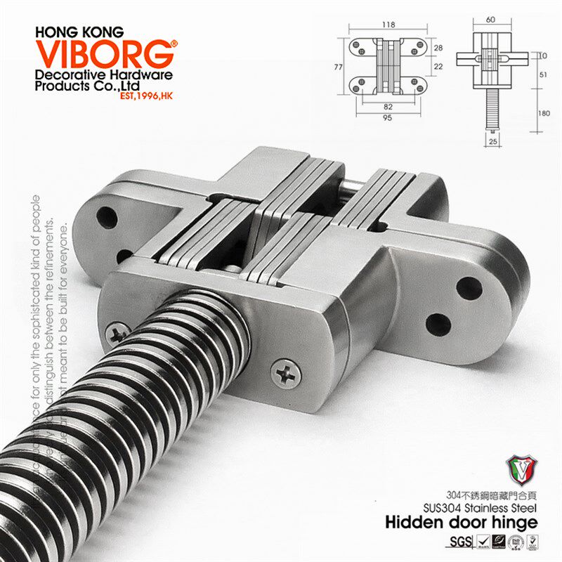 香港域堡 暗藏十字铰链合页 家装酒店带自闭隐藏门不锈钢精铸