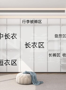 AA柱开放式金属衣帽间套装白色网板置物架衣柜支架圆管勾挂衣托臂