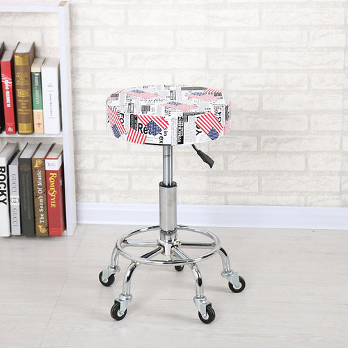 新款美容凳理髲店椅子美发店旋转升降圆凳子美甲凳滑V轮大工凳化