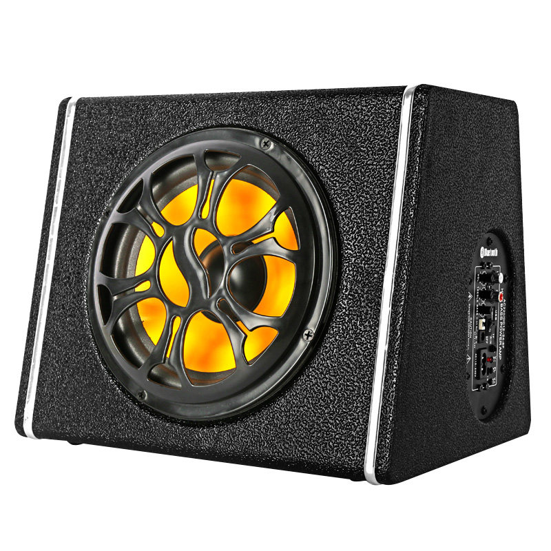 车载蓝牙音箱低音炮大功率音响重低音超重12V24V车用超薄小体积