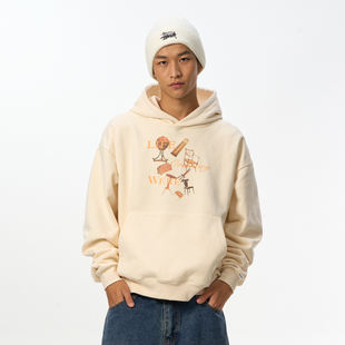 SENDAWAY 24AW复古图形印花连帽卫衣重磅密织蓄热锁温宽松秋冬款