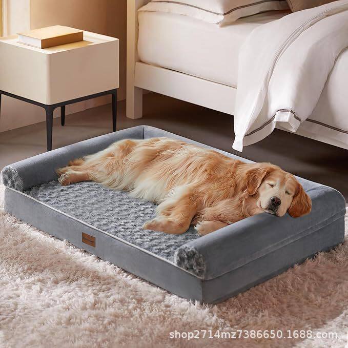 中型大型犬的矫形狗床,大型防水沙发狗宠物床,带可拆卸可洗罩M