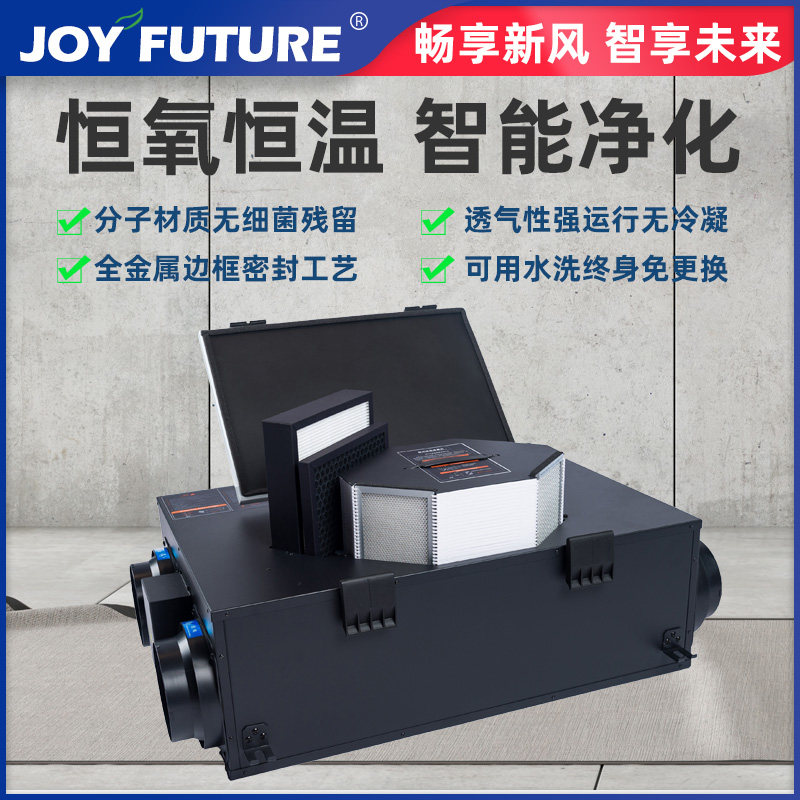 中央室机新风系统新风内家用静换全热交音器空气净化PM2.5