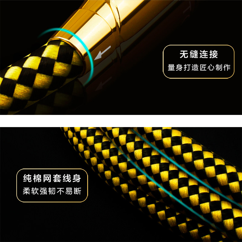 YFTCG-T3号发烧级单晶铜双莲花头HiYi音频线二对二RCA信 线连接线
